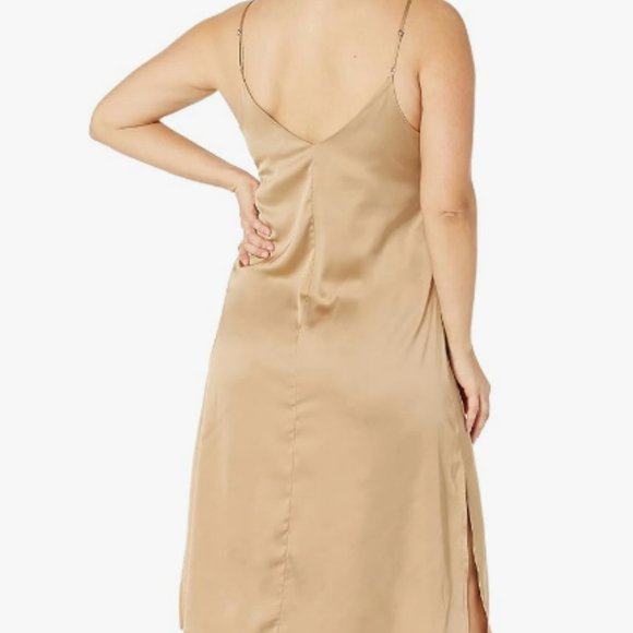 The Drop Women's Ana Silky V-Neck Midi Slip Dress - Picture 5 of 6